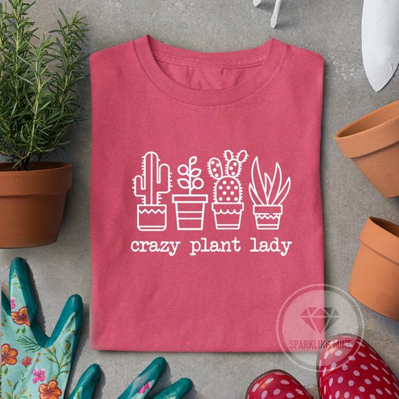 Crazy Plant Lady Funny Gardening Graphic Tshirt